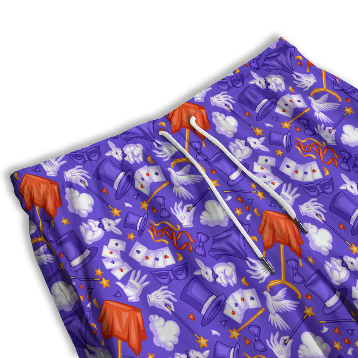 Magician Purple Show Print Pattern Men's Athletic Shorts - Image 3