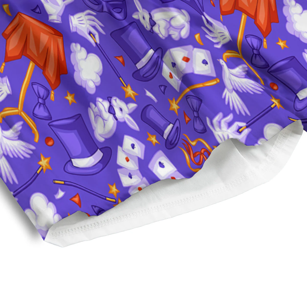 Magician Purple Show Print Pattern Men's Athletic Shorts - Image 4