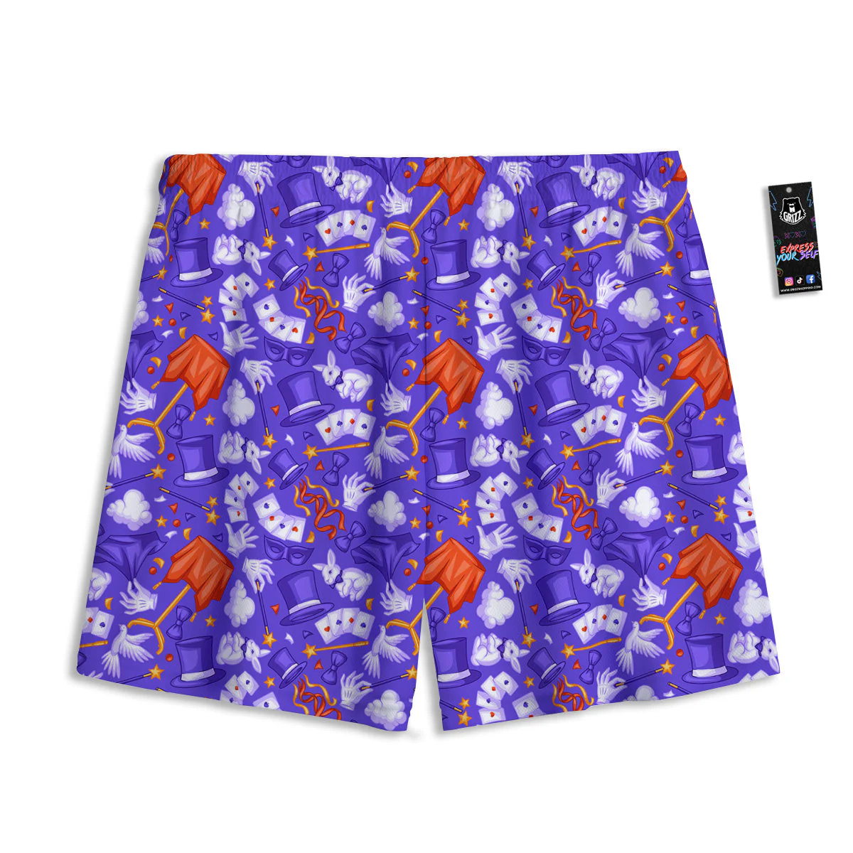 Magician Purple Show Print Pattern Mesh Shorts - Image 2