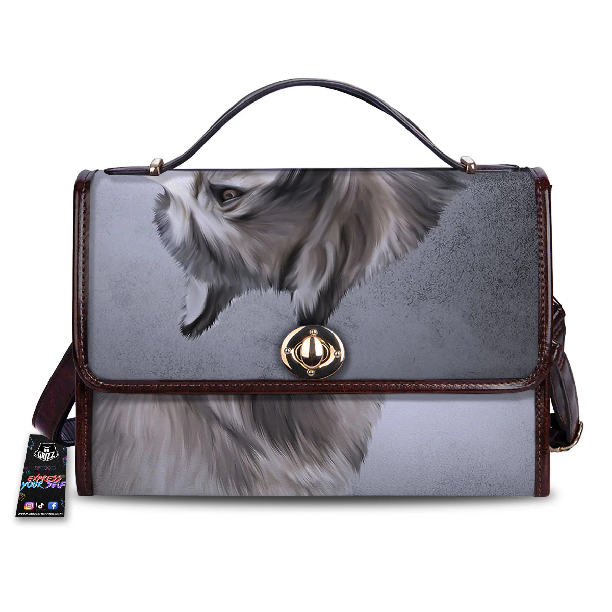 Malamute Alaskan Vintage Print Women's Satchel Bag