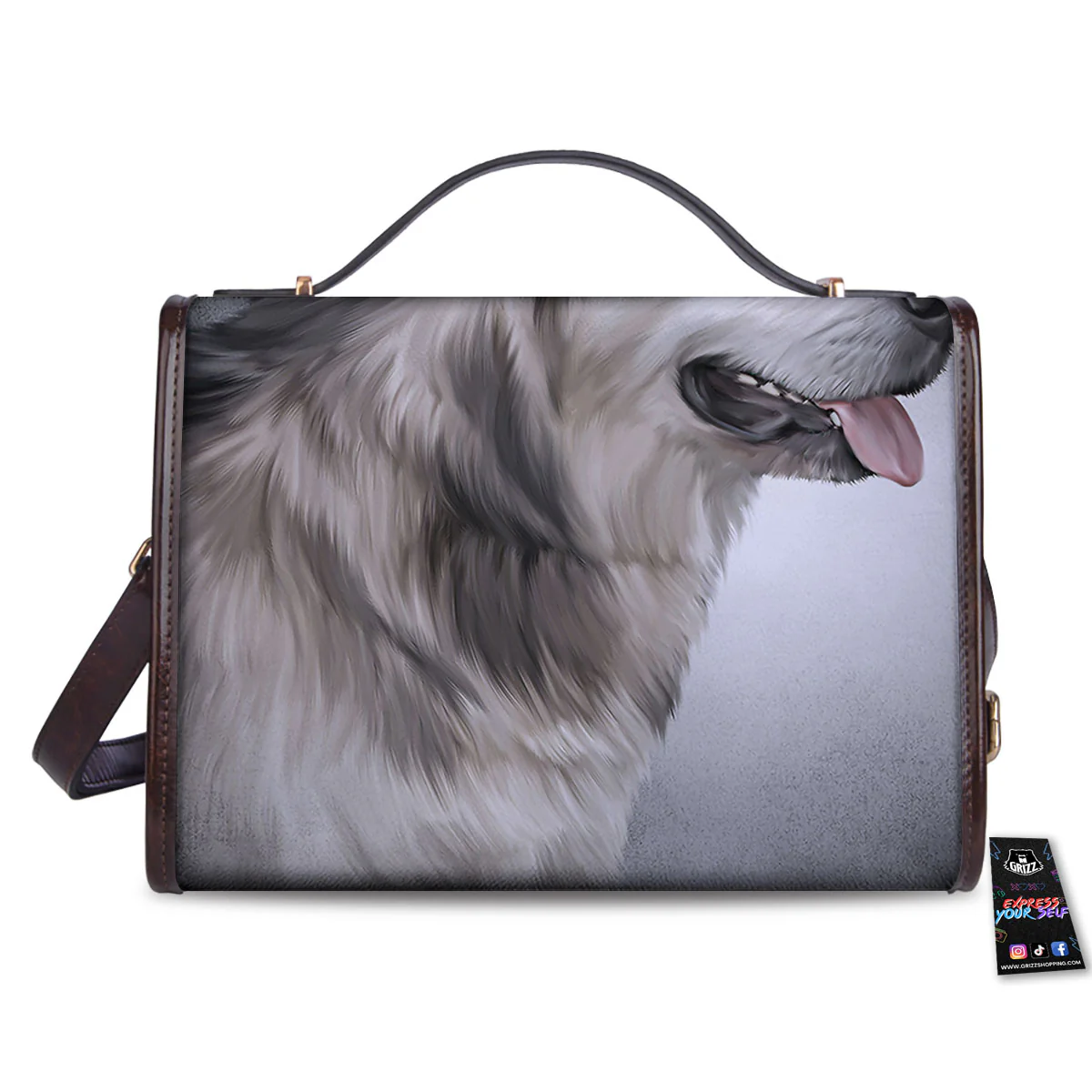 Malamute Alaskan Vintage Print Women's Satchel Bag - Image 2