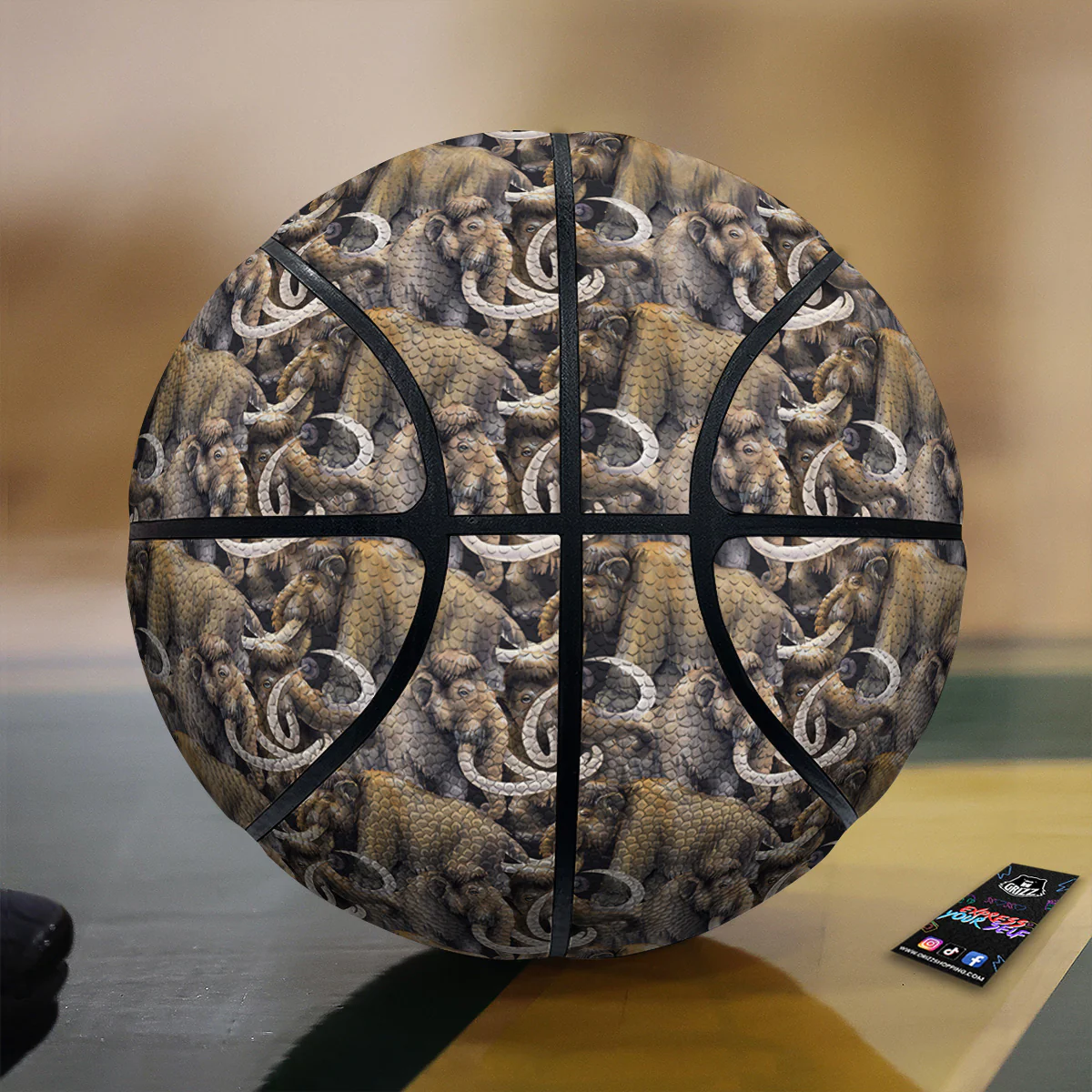Mammoths Watercolor Print Pattern Basketball