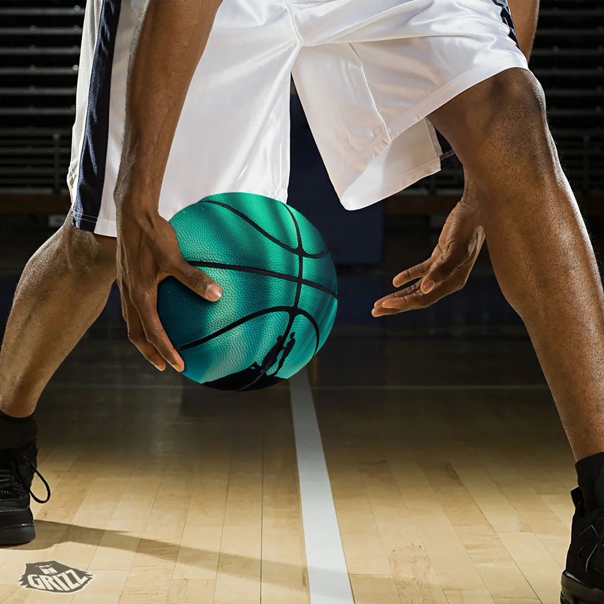 Man Making Marriage With Northern Lights Print Basketball - Image 3