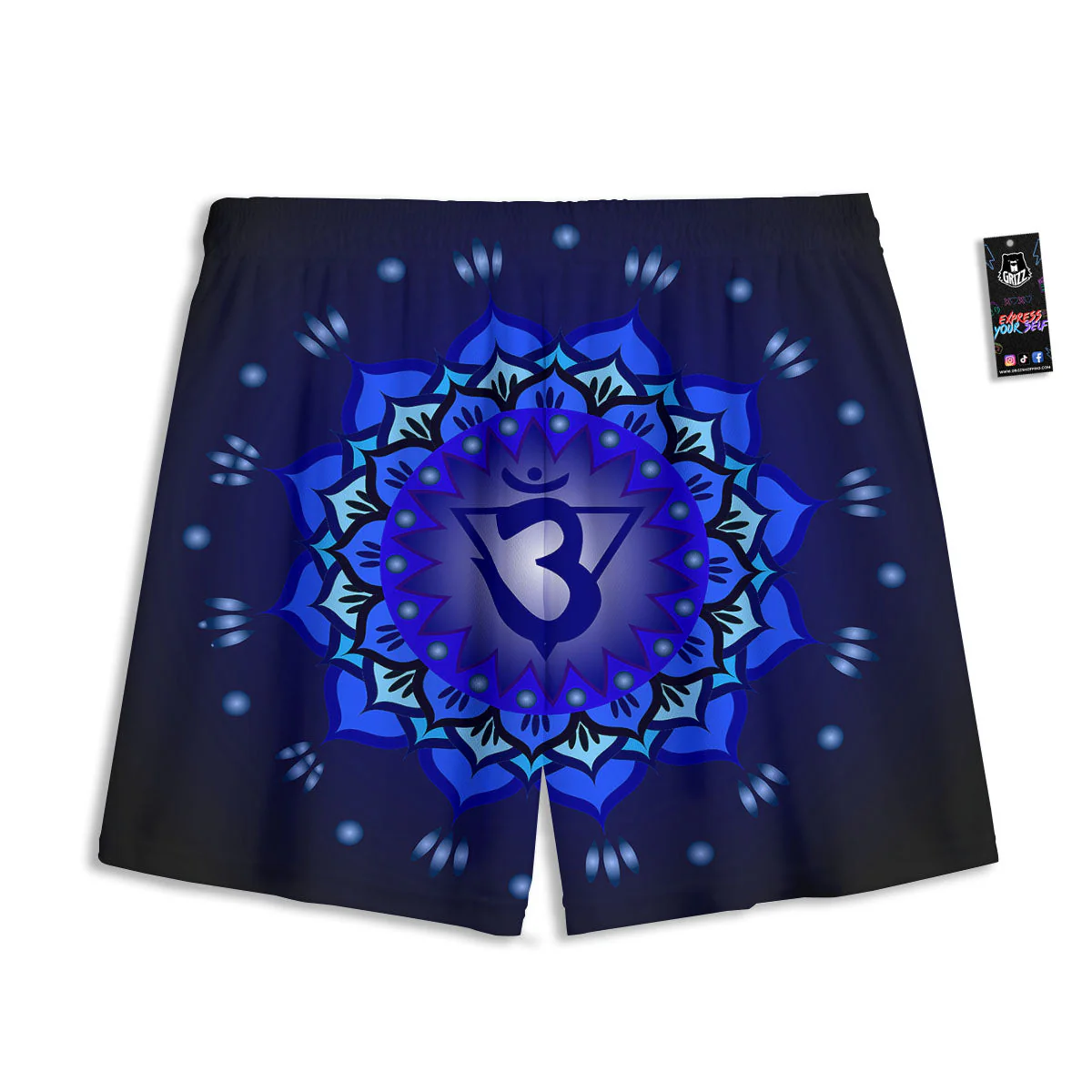 Mandala Ajna Chakra Print Mesh Shorts - Image 2
