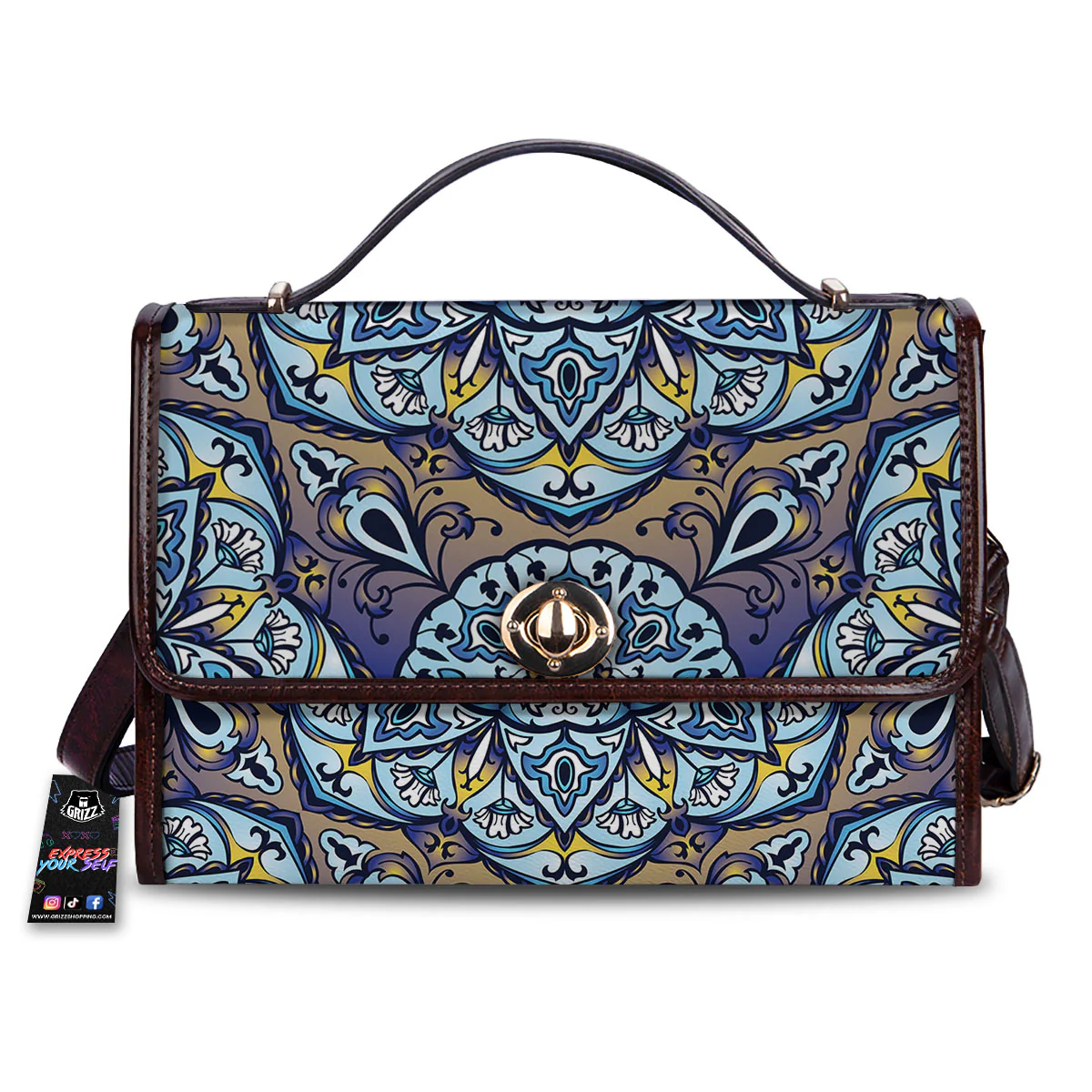 Mandala Blue And Purple Print Women's Satchel Bag