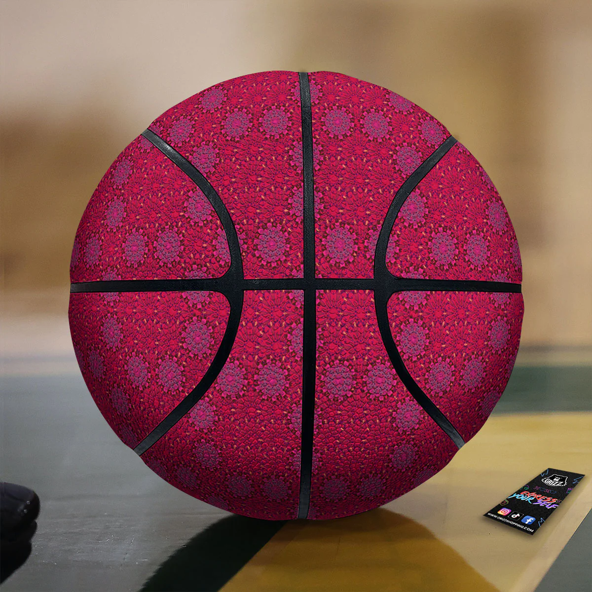 Mandala Bohemian Magenta Print Pattern Basketball