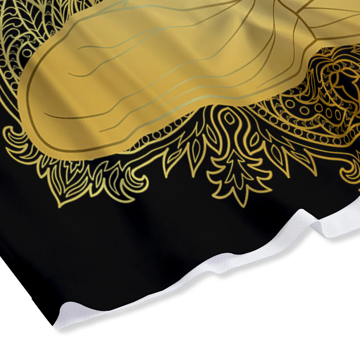 Mandala Buddha Statue Print Mesh Shorts - Image 4