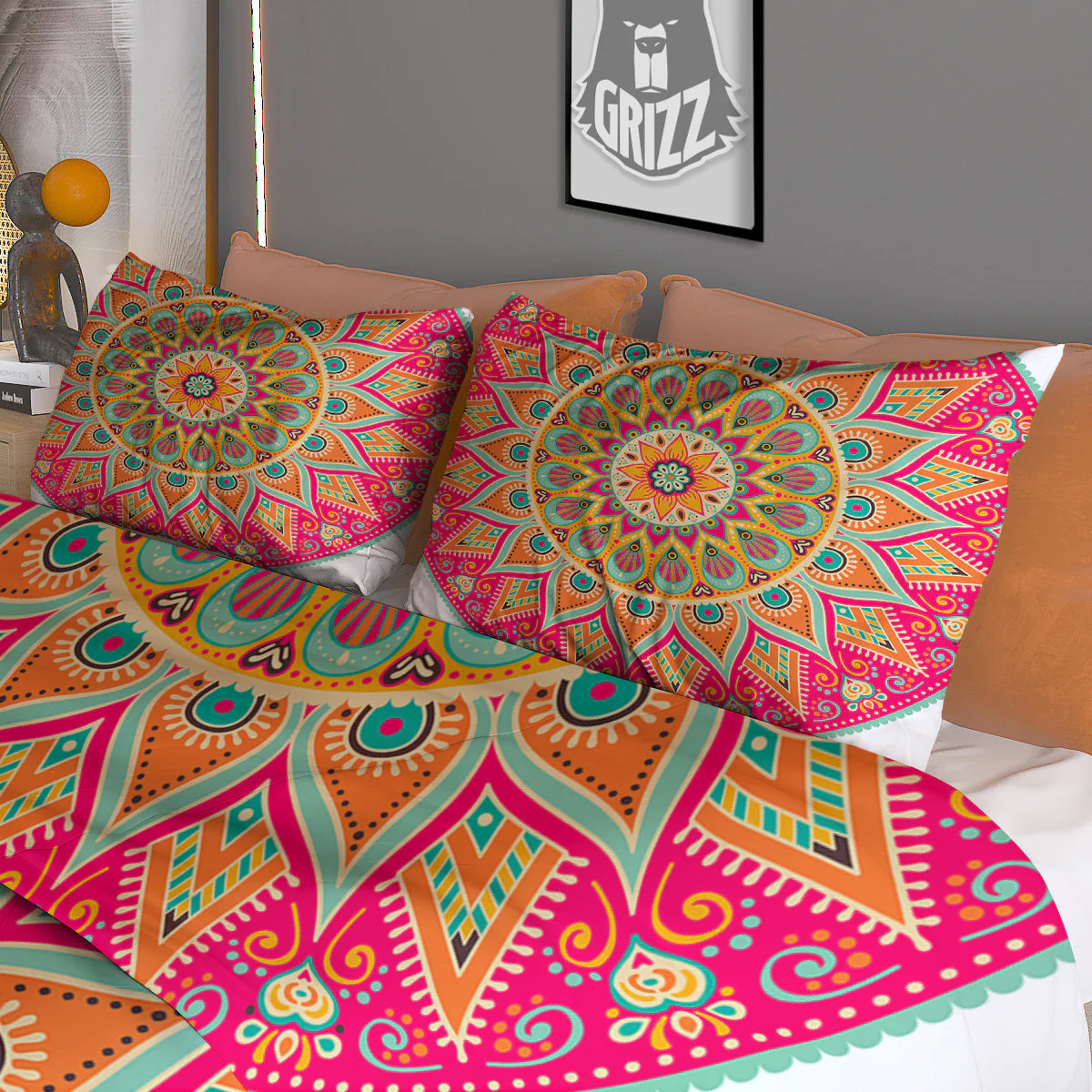 Mandala Circle Colorful Print Duvet Cover Bedding Set - Image 3