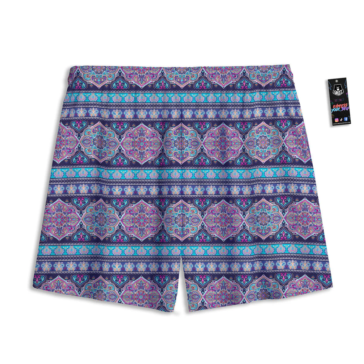 Mandala Ethnic Bohemian Print Pattern Mesh Shorts - Image 2