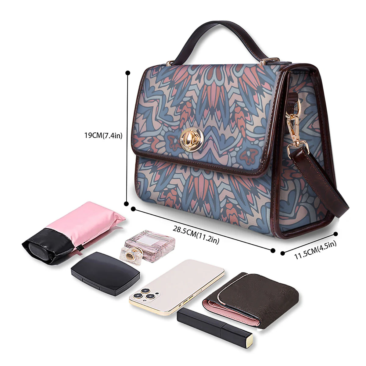 Mandala Ethnic Pastel Print Women's Satchel Bag - Image 4