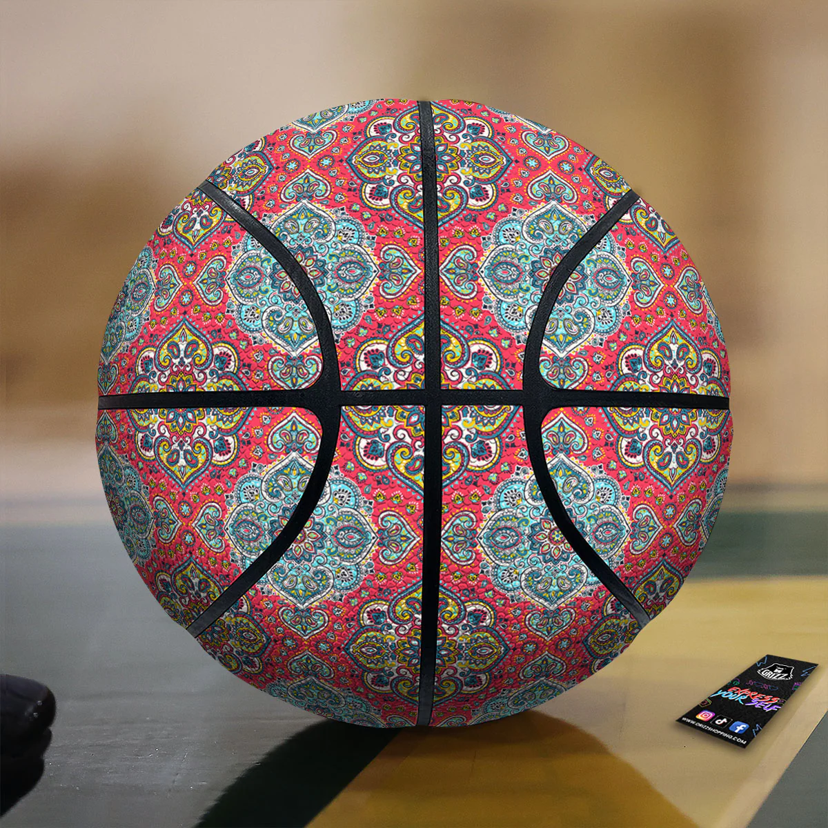 Mandala Floral Paisley Print Basketball