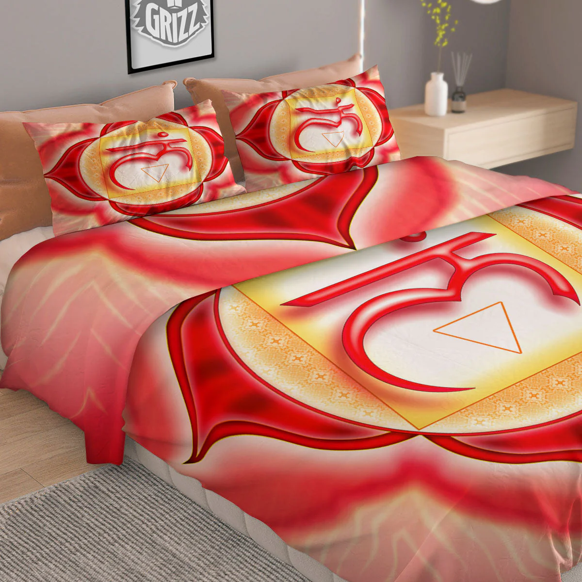 Mandala Muladhara Chakra Print Duvet Cover Bedding Set - Image 2