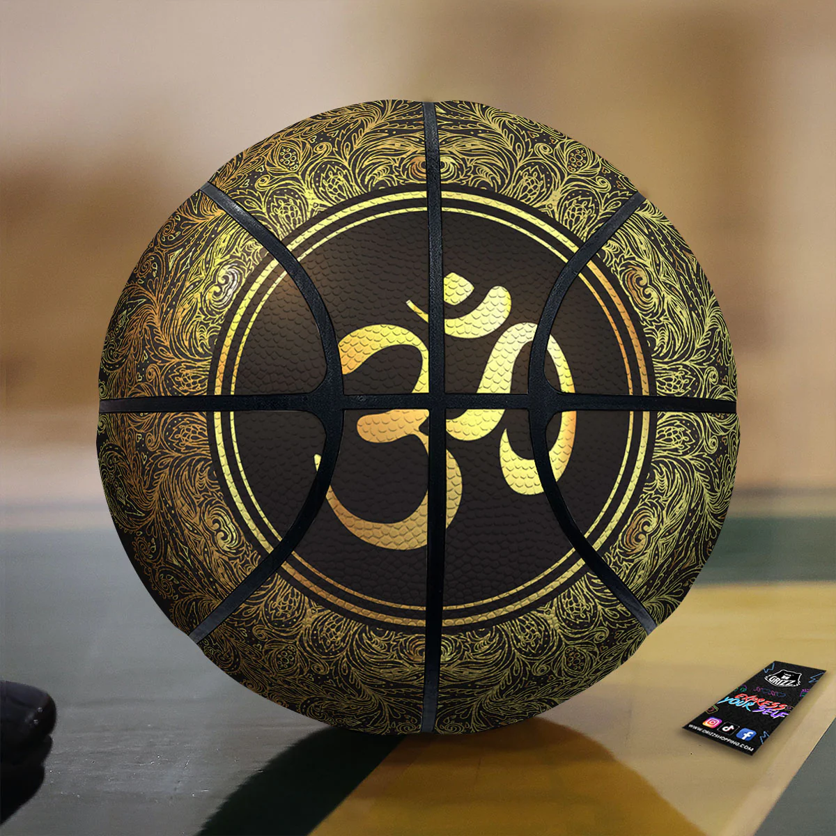 Mandala Om Gold Print Basketball