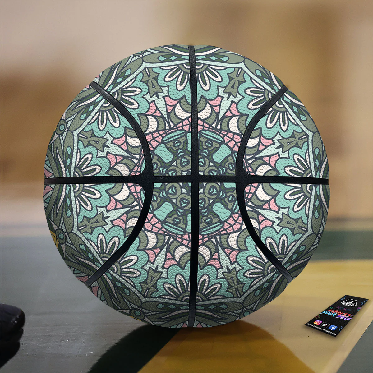 Mandala Ornament Pastel Print Basketball