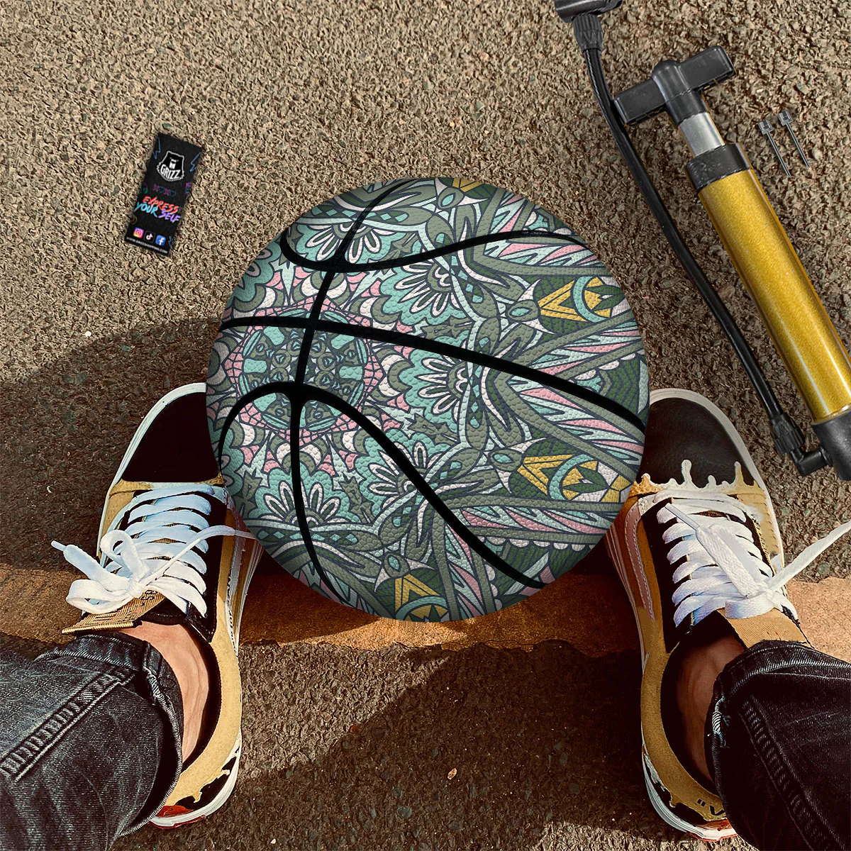 Mandala Ornament Pastel Print Basketball - Image 2
