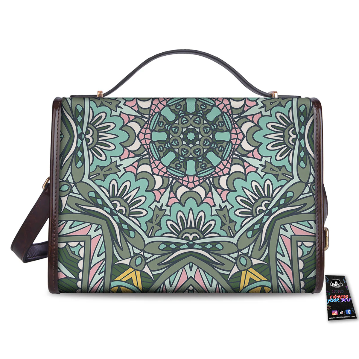 Mandala Ornament Pastel Print Women's Satchel Bag - Image 2