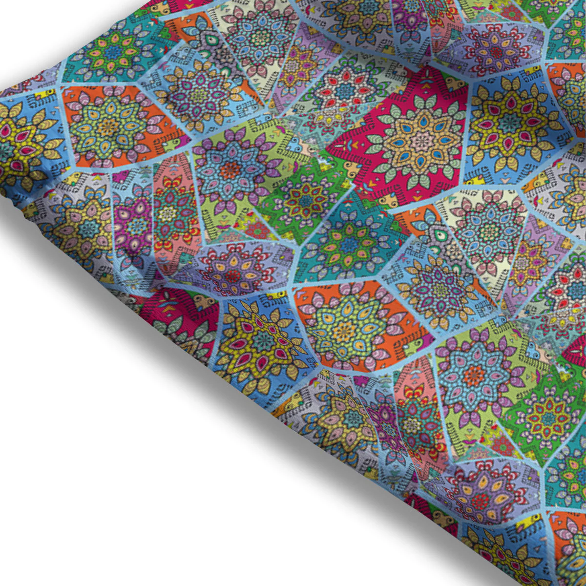 Mandala Patchwork Bohemian Indian Print Mesh Shorts - Image 3