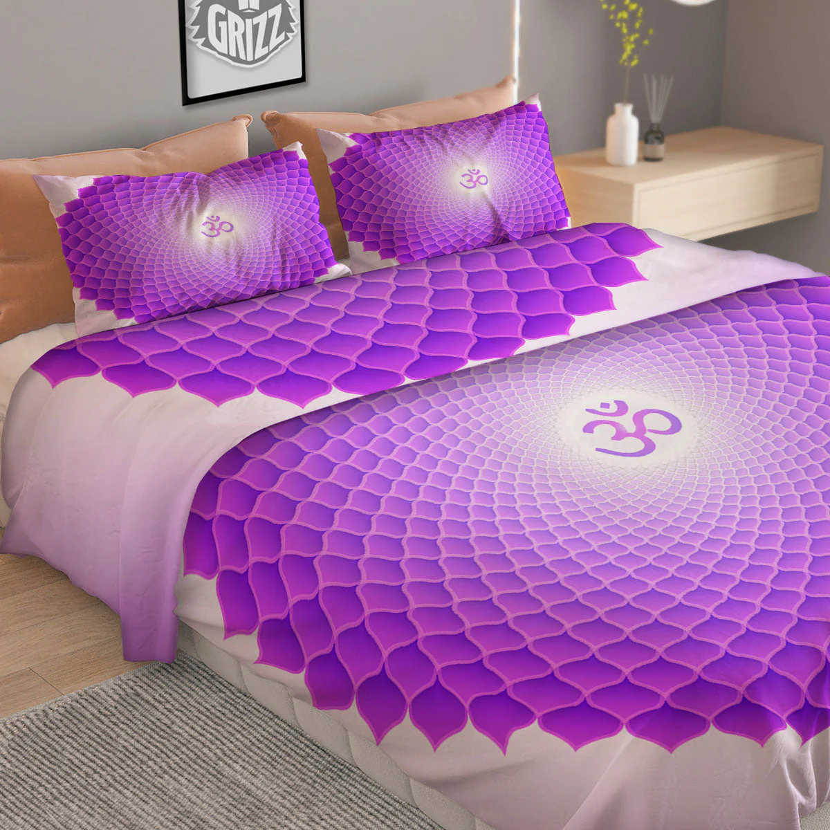 Mandala Sahasrara Chakra Print Duvet Cover Bedding Set - Image 2