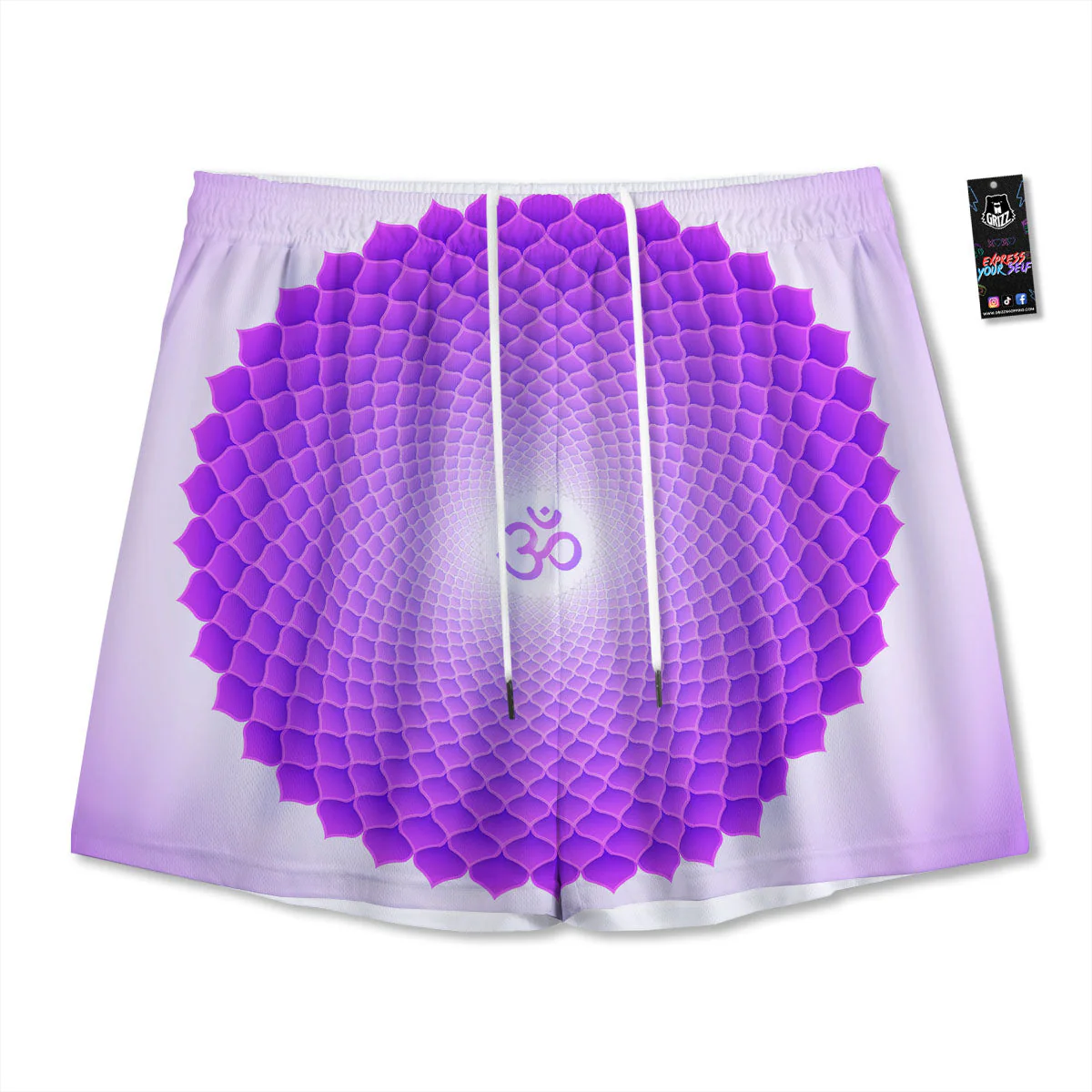 Mandala Sahasrara Chakra Print Mesh Shorts