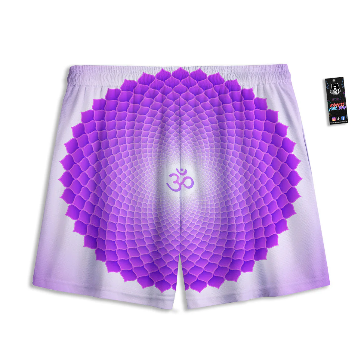 Mandala Sahasrara Chakra Print Mesh Shorts - Image 2