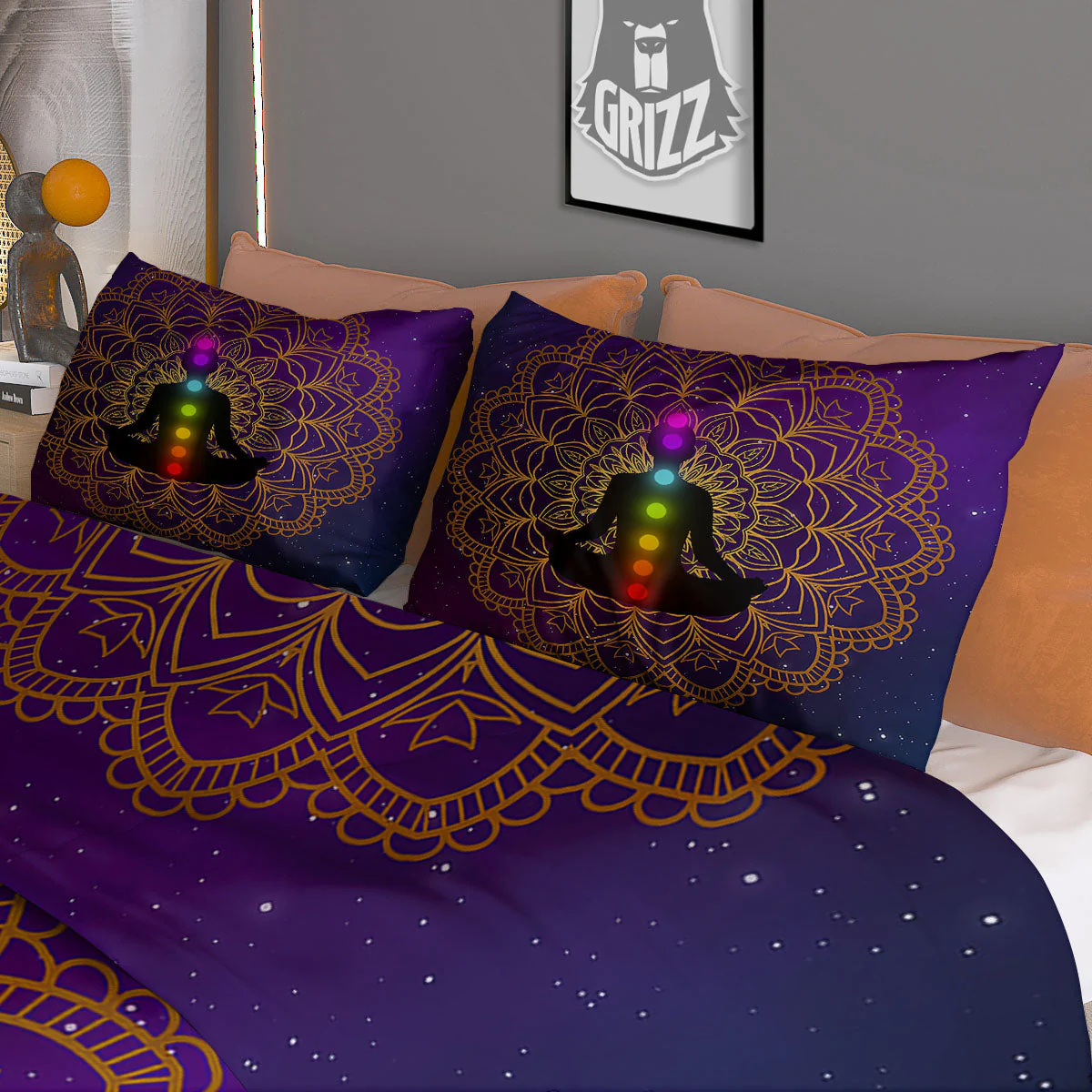 Mandala Seven Chakras Print Duvet Cover Bedding Set - Image 3