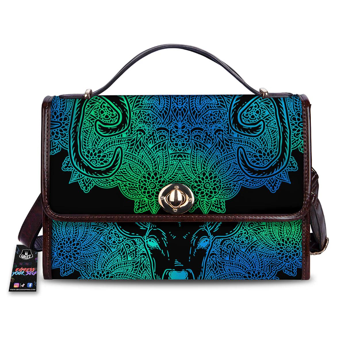 Mandala Spiritual Deer Print Women's Satchel Bag