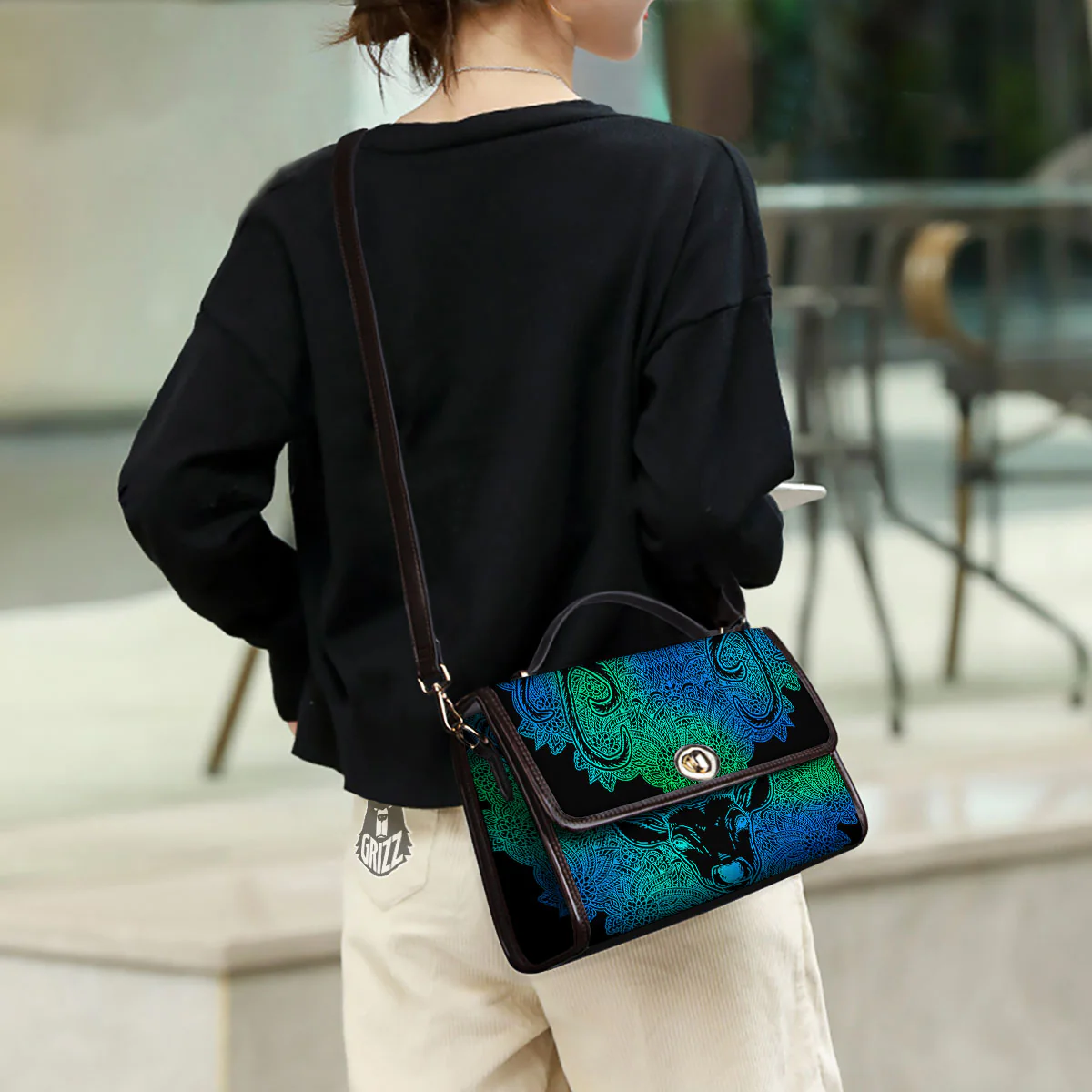 Mandala Spiritual Deer Print Women's Satchel Bag - Image 3