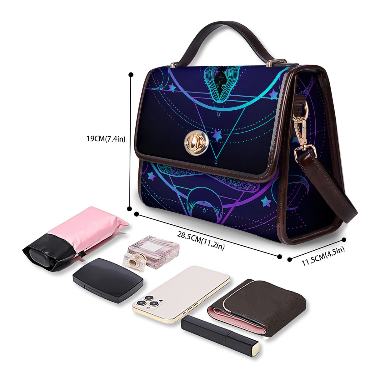 Mandala Spiritual Girl Print Women's Satchel Bag - Image 4