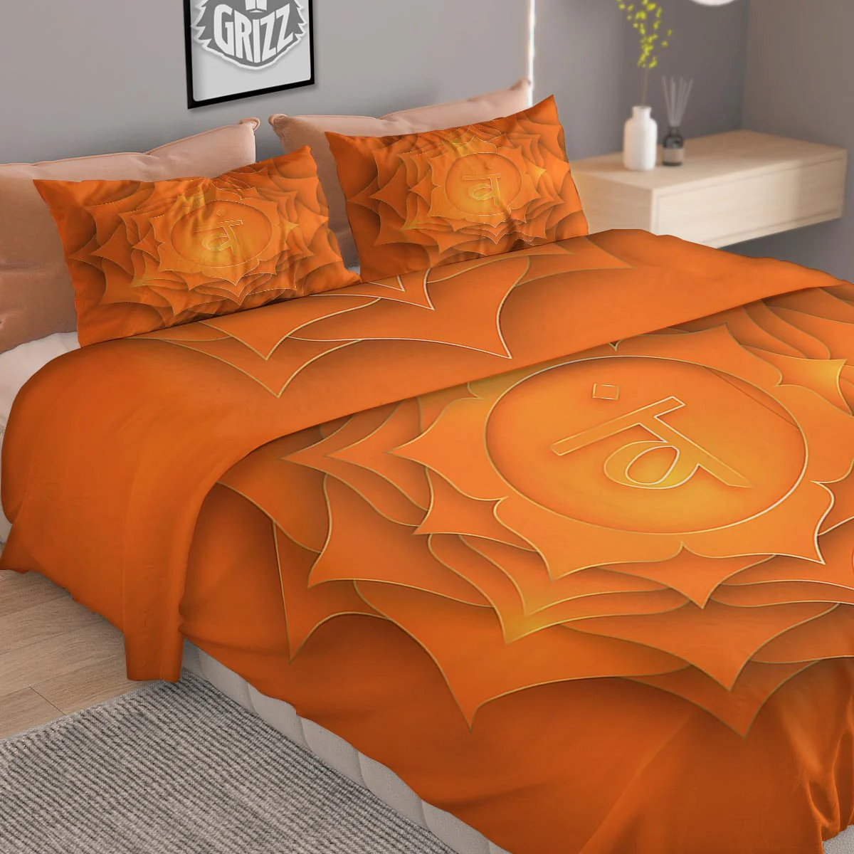 Mandala Swadhisthana Chakra Print Duvet Cover Bedding Set - Image 2