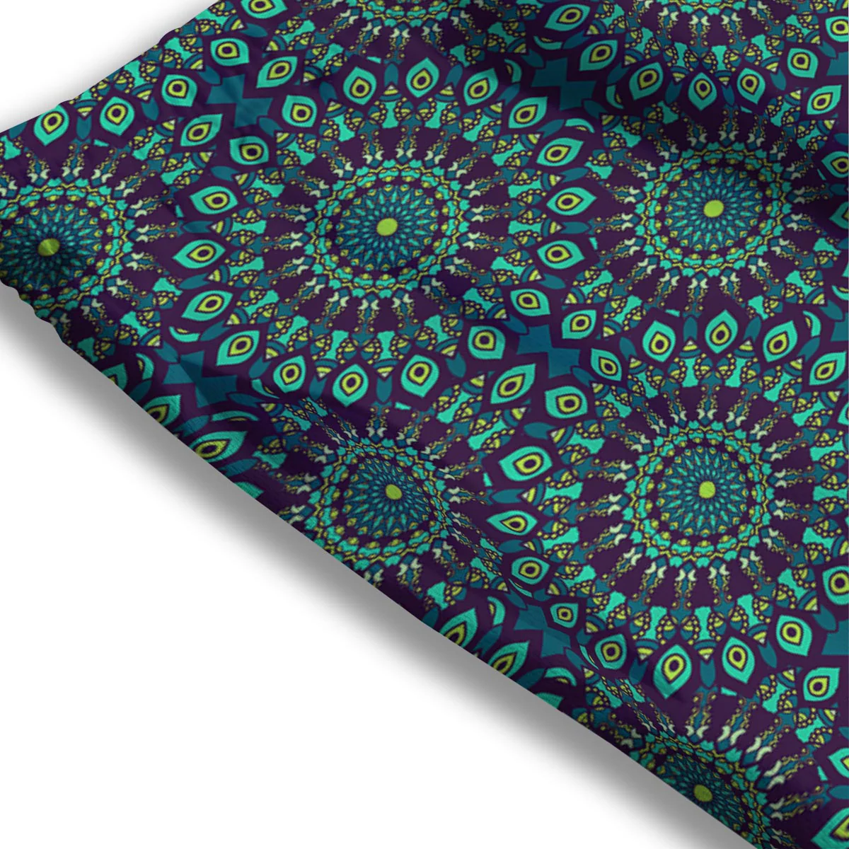 Mandala Teal Bohemian Print Pattern Mesh Shorts - Image 3
