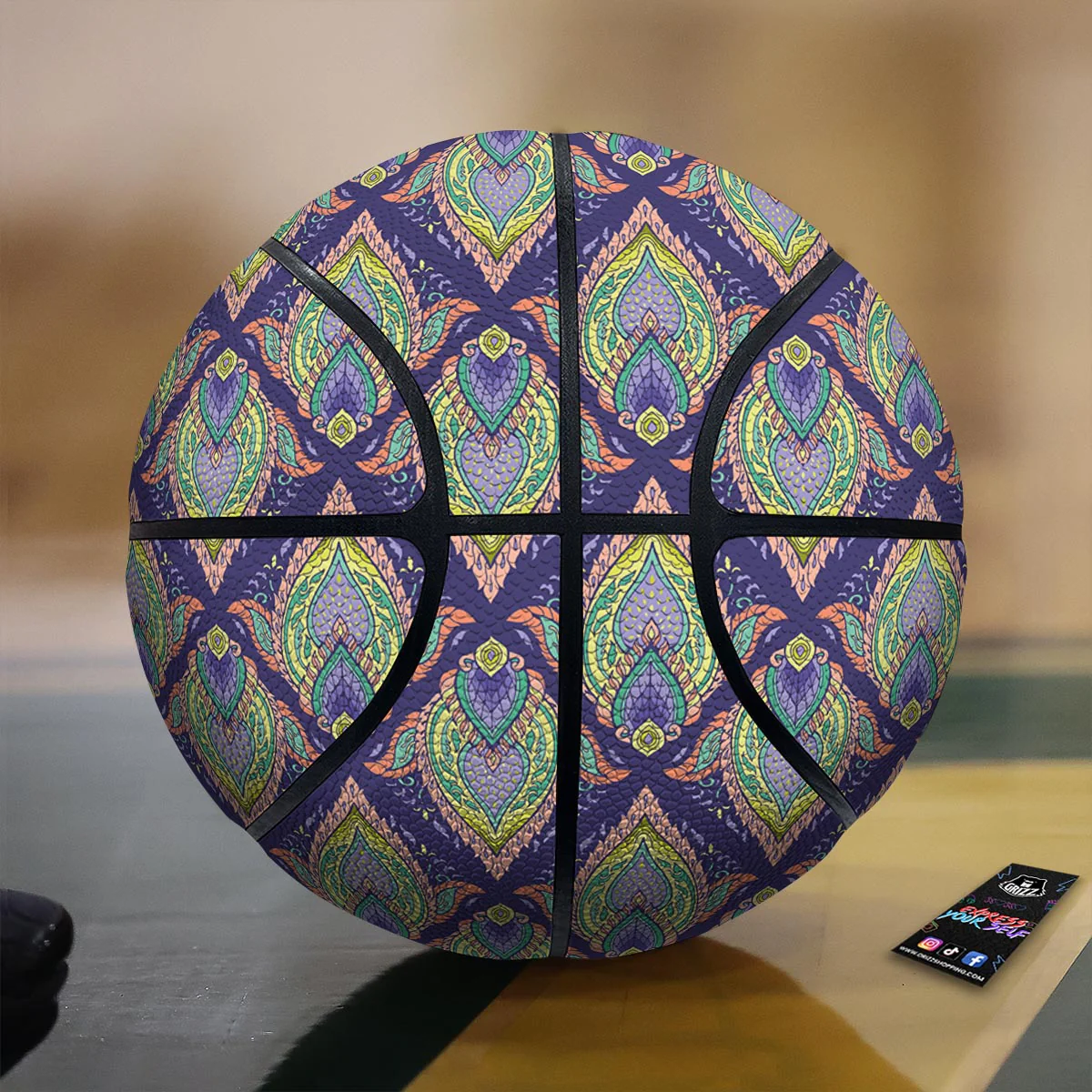 Mandala Thai Print Pattern Basketball
