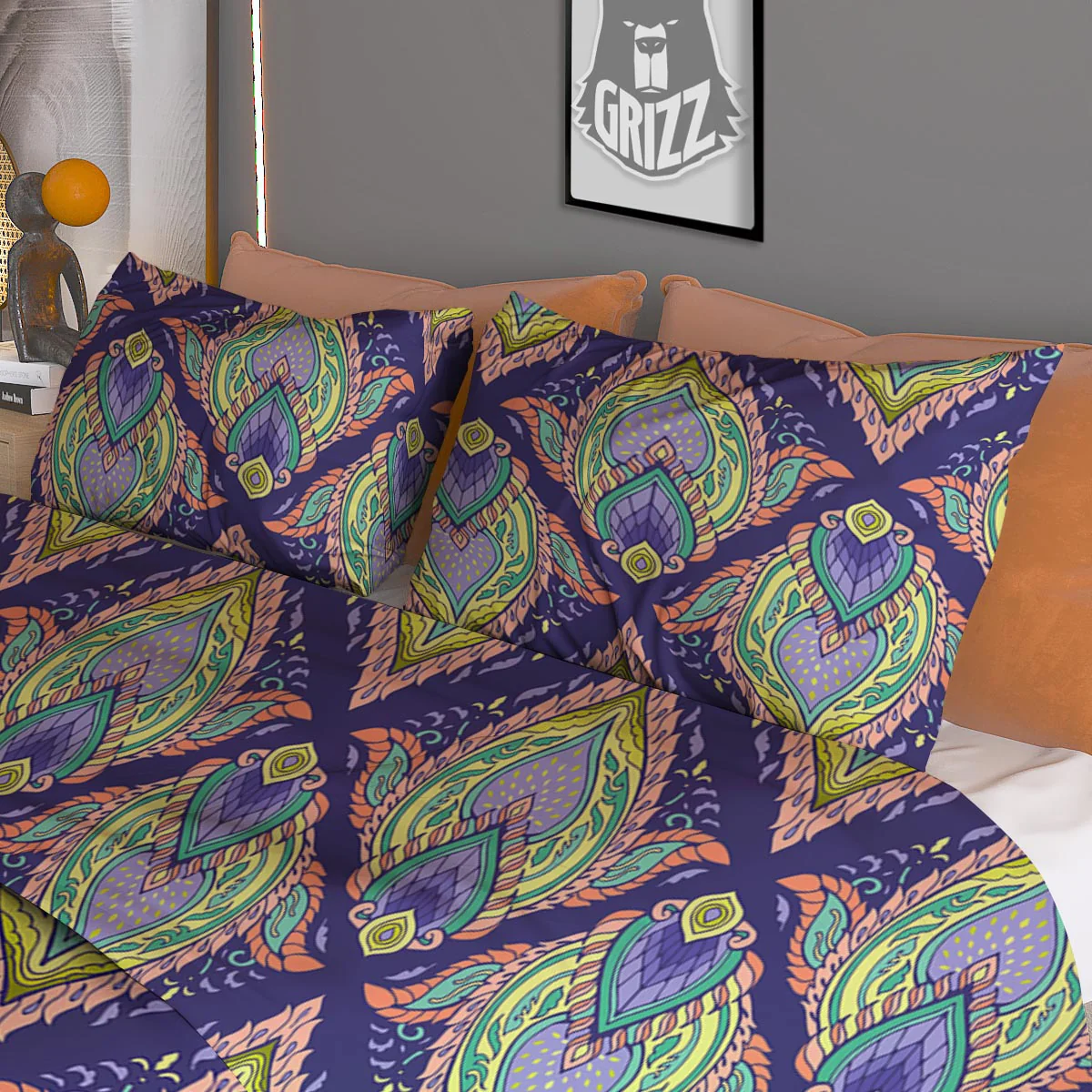 Mandala Thai Print Pattern Duvet Cover Bedding Set - Image 3