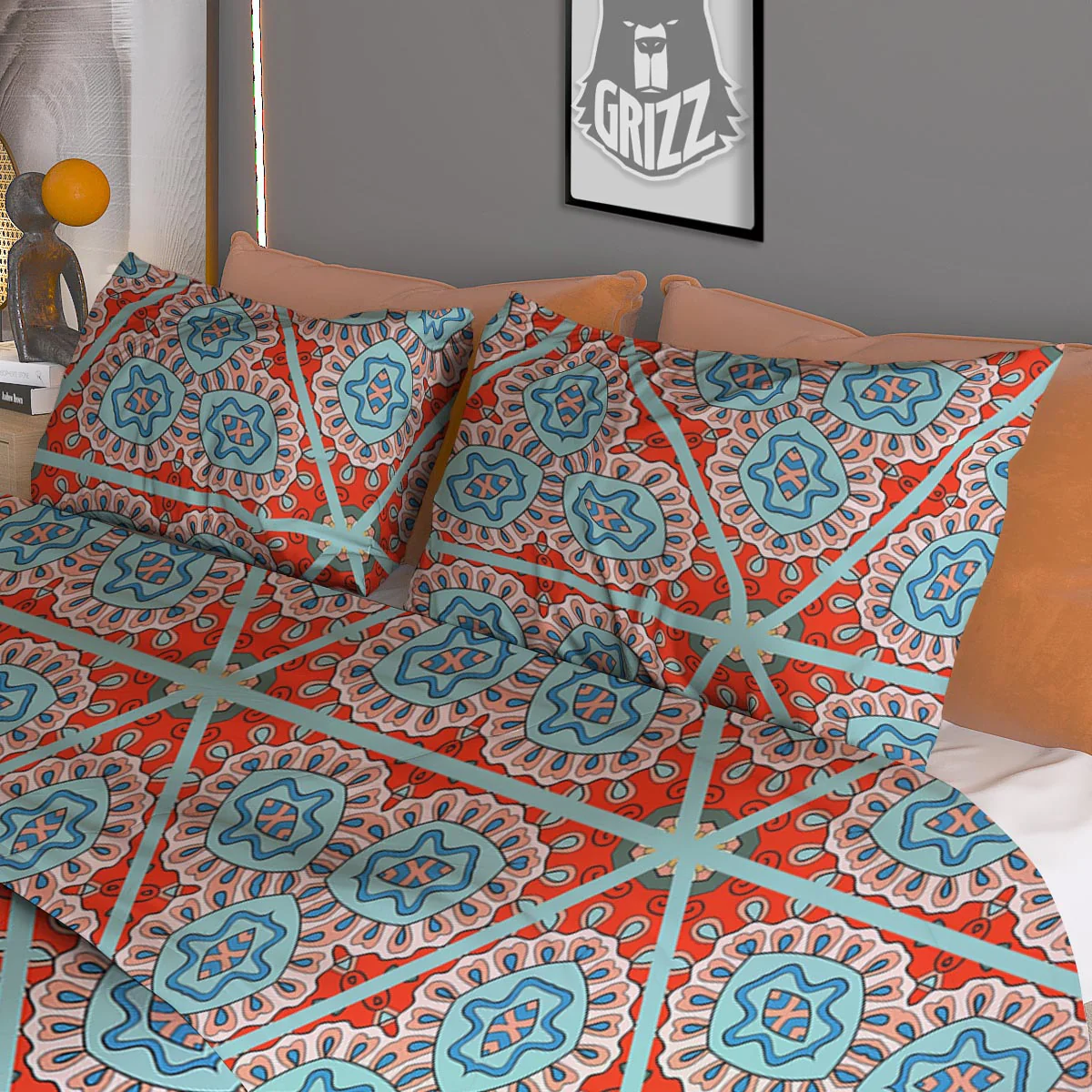 Mandala Triangle Bohemian Print Pattern Duvet Cover Bedding Set - Image 3