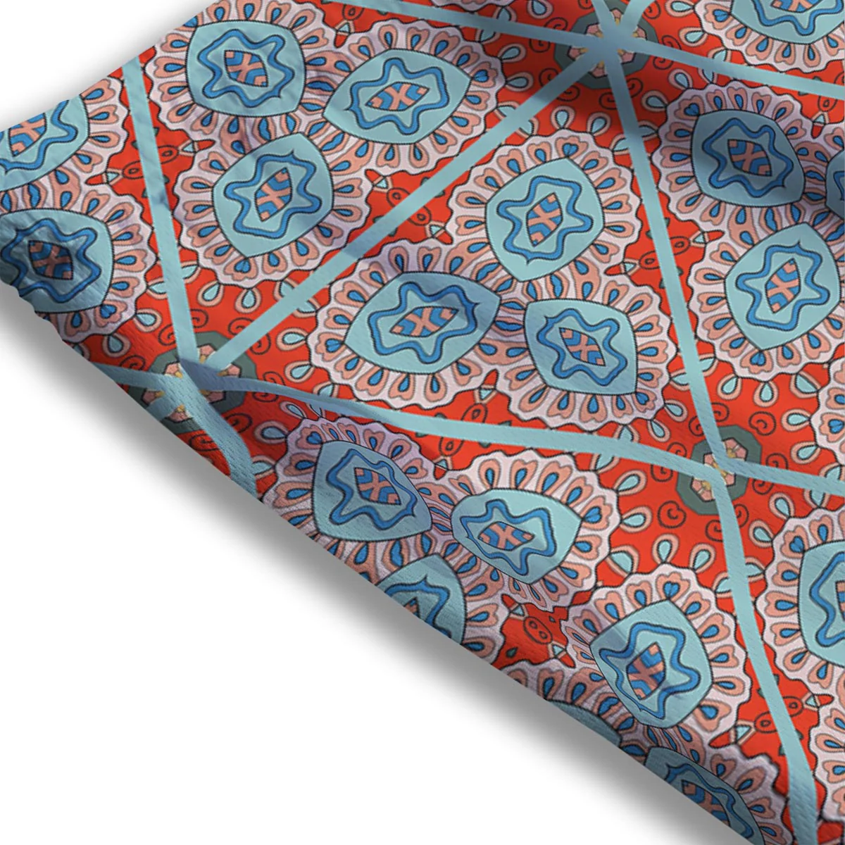 Mandala Triangle Bohemian Print Pattern Mesh Shorts - Image 3
