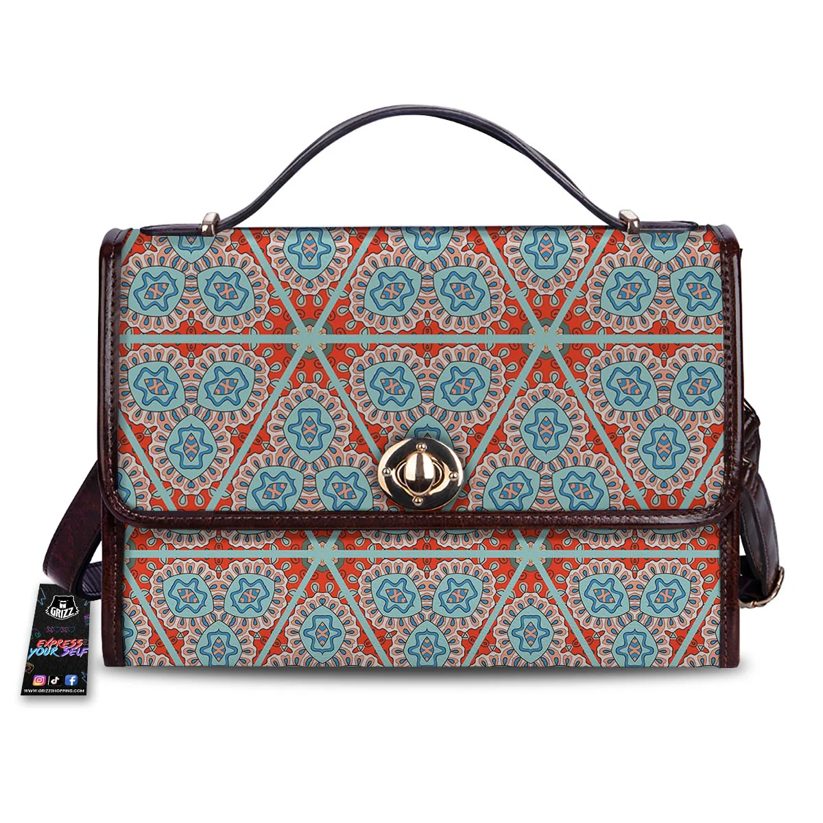 Mandala Triangle Bohemian Print Pattern Women's Satchel Bag