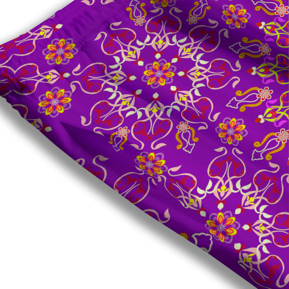 Mandala Trippy Purple Print Mesh Shorts - Image 3