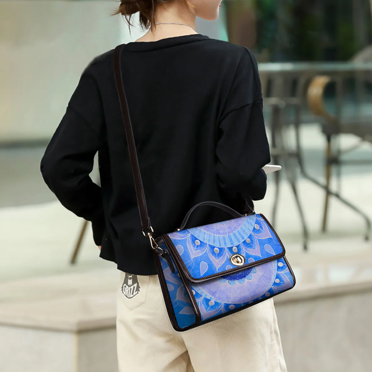 Mandala Vishuddha Chakra Print Women's Satchel Bag - Image 3
