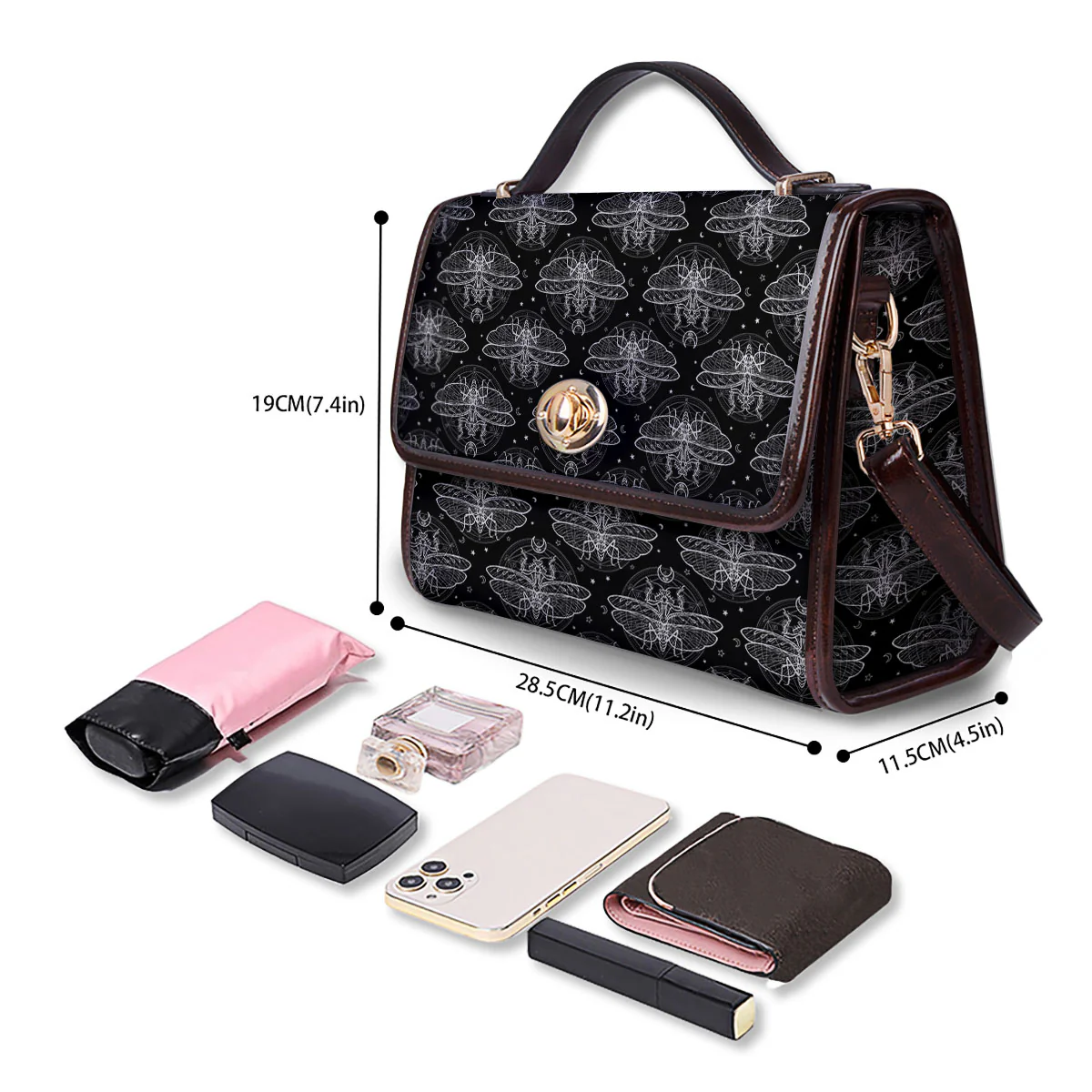 Mantis Animal Print Pattern Women's Satchel Bag - Image 4