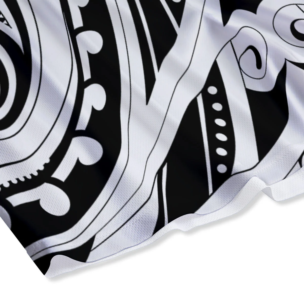 Maori Tattoo White And Black Print Mesh Shorts - Image 4
