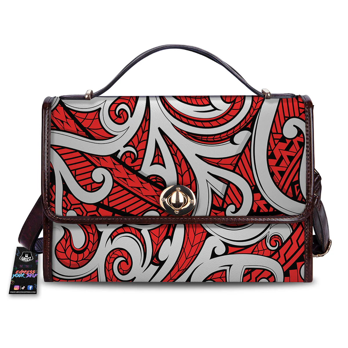 Maori Tribal Polynesian Kowhaiwhai Print Women's Satchel Bag