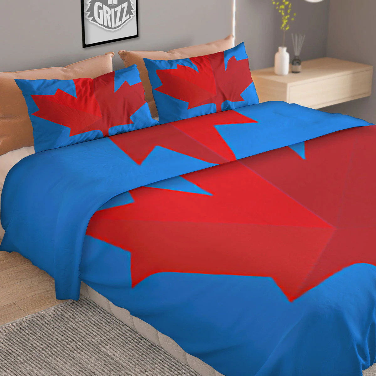 Maple Leaf Autumn Print Duvet Cover Bedding Set - Image 2