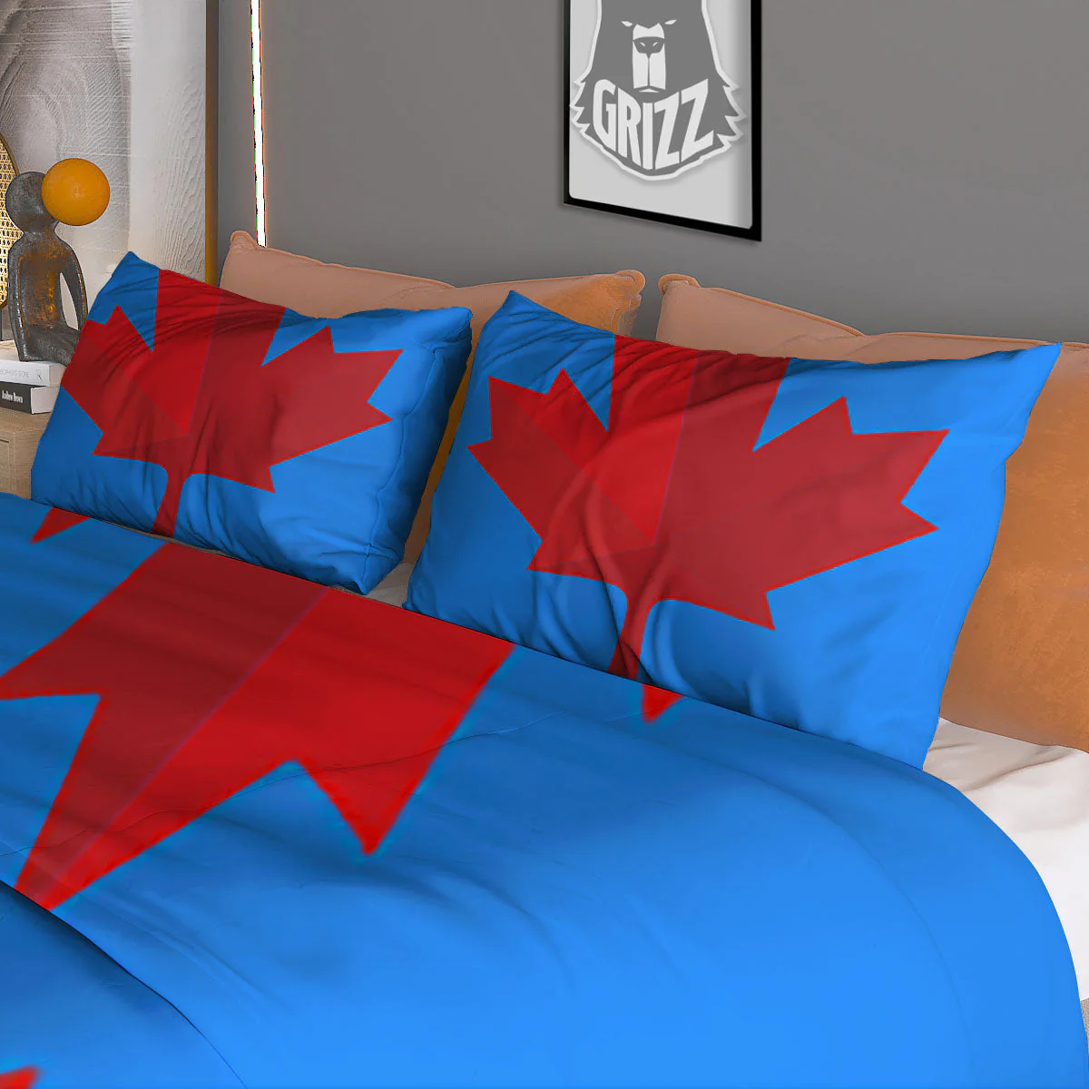 Maple Leaf Autumn Print Duvet Cover Bedding Set - Image 3