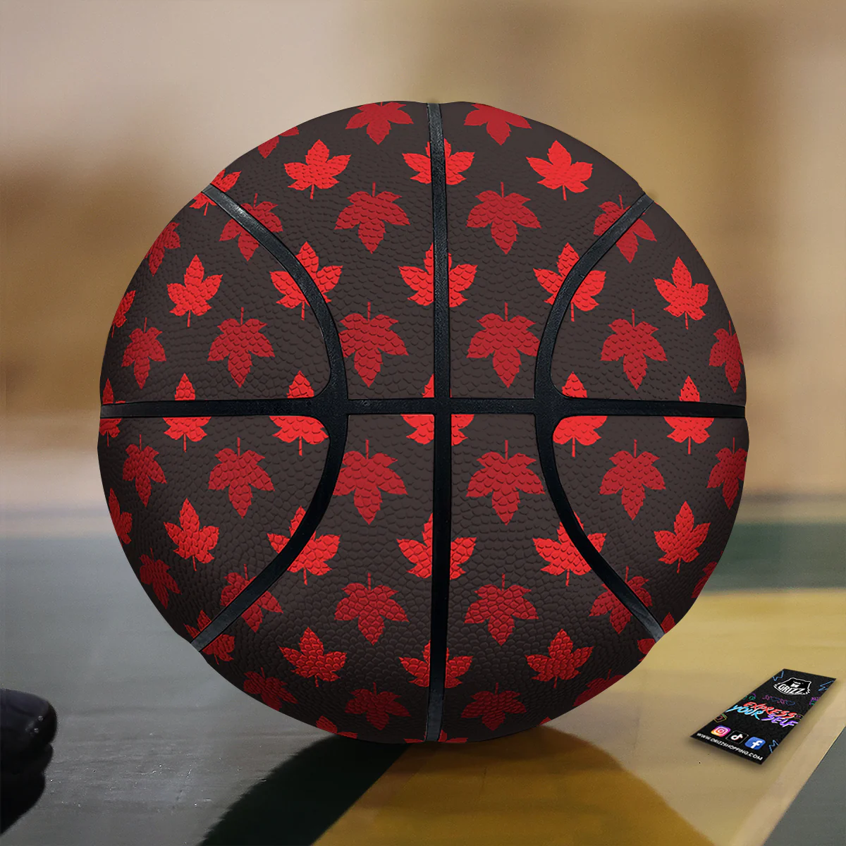Maple Leaves Autumn Print Pattern Basketball
