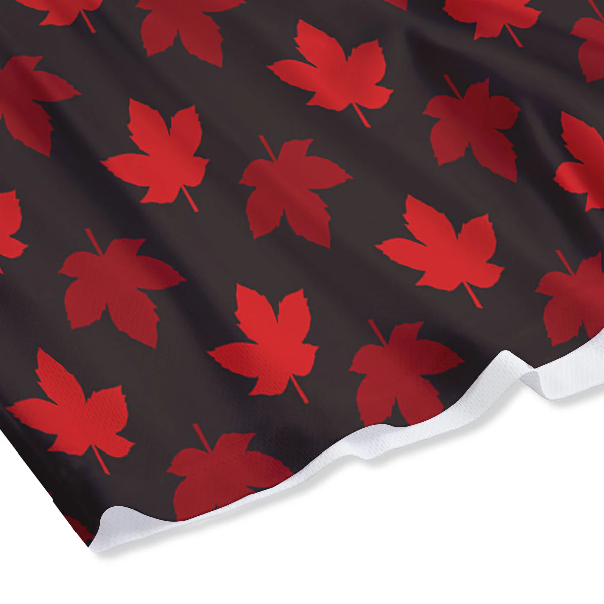 Maple Leaves Autumn Print Pattern Mesh Shorts - Image 4