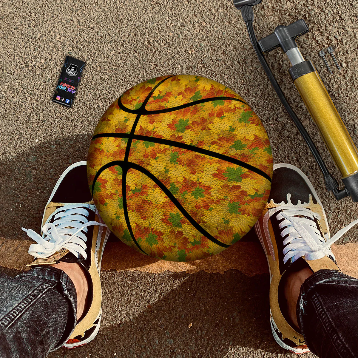 Maple Leaves Fall Autumn Print Basketball - Image 2