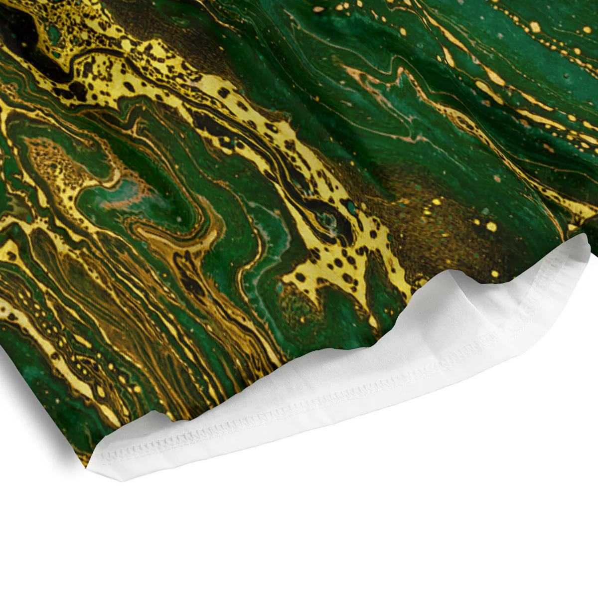 Marble Abstract texture Gold And Dark Green Print Men's Athletic Shorts - Image 4