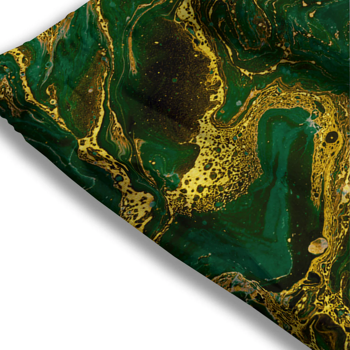 Marble Abstract texture Gold And Dark Green Print Mesh Shorts - Image 3