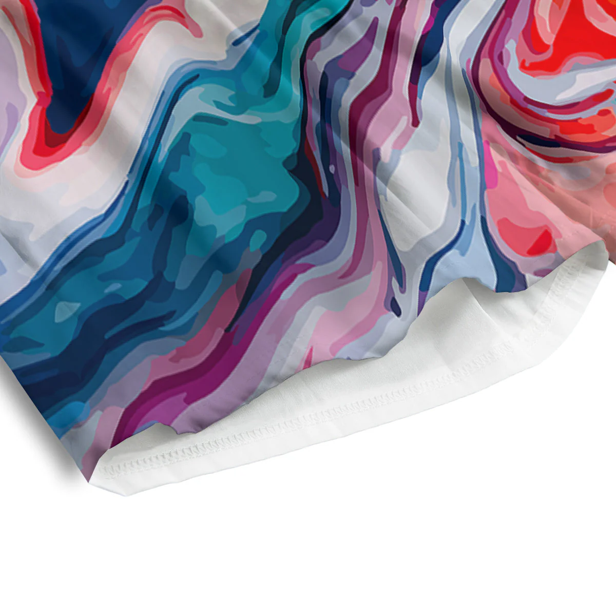 Marble Cartoon Texture Red Blue Print Men's Athletic Shorts - Image 4