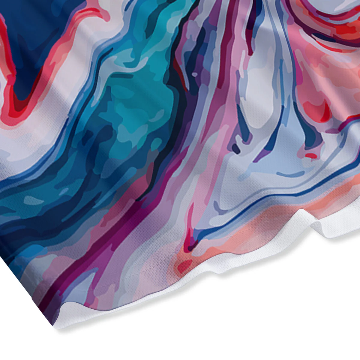 Marble Cartoon Texture Red Blue Print Mesh Shorts - Image 4
