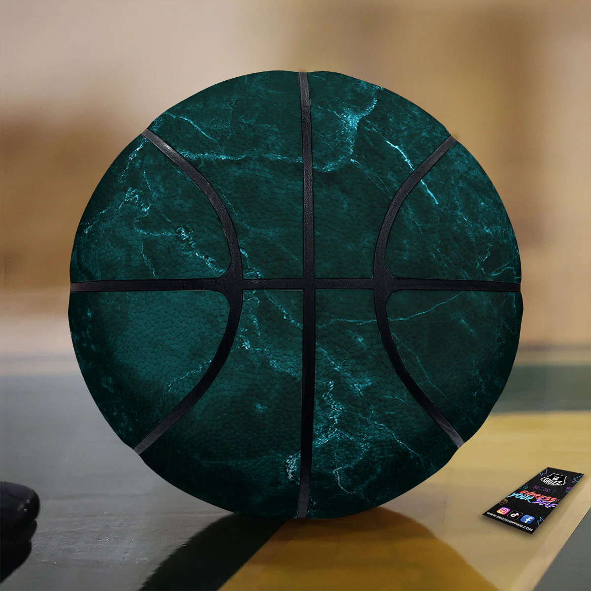 Marble Dark Green Print Basketball